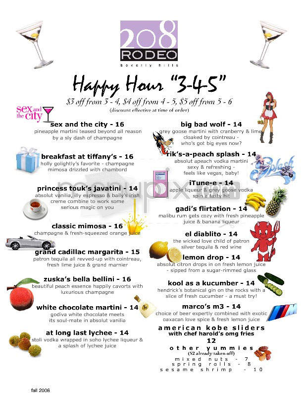 208 Rodeo - Beverly Hills, CA menu_pic