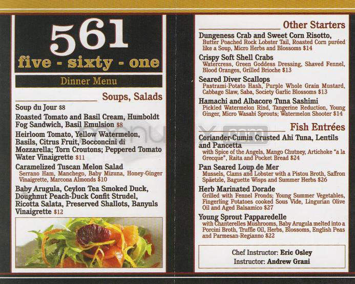 Restaurant Five Sixty One - Pasadena, CA menu_pic