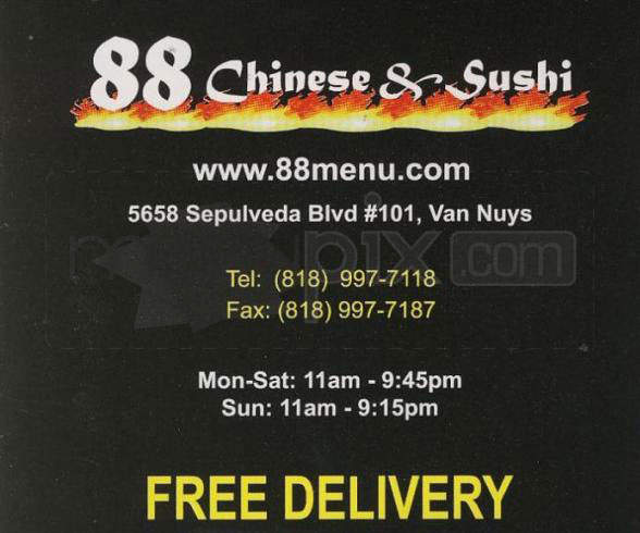 88 Chinese & Sushi - Van Nuys, CA menu_pic