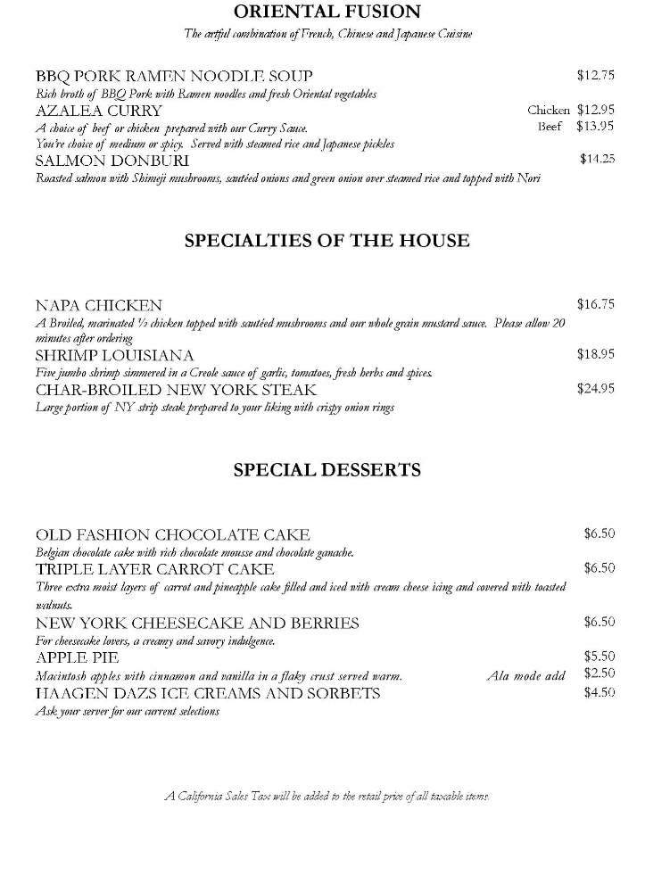 Azalea (Kyoto Grand Hotel & Gardens) - Los Angeles, CA menu_pic