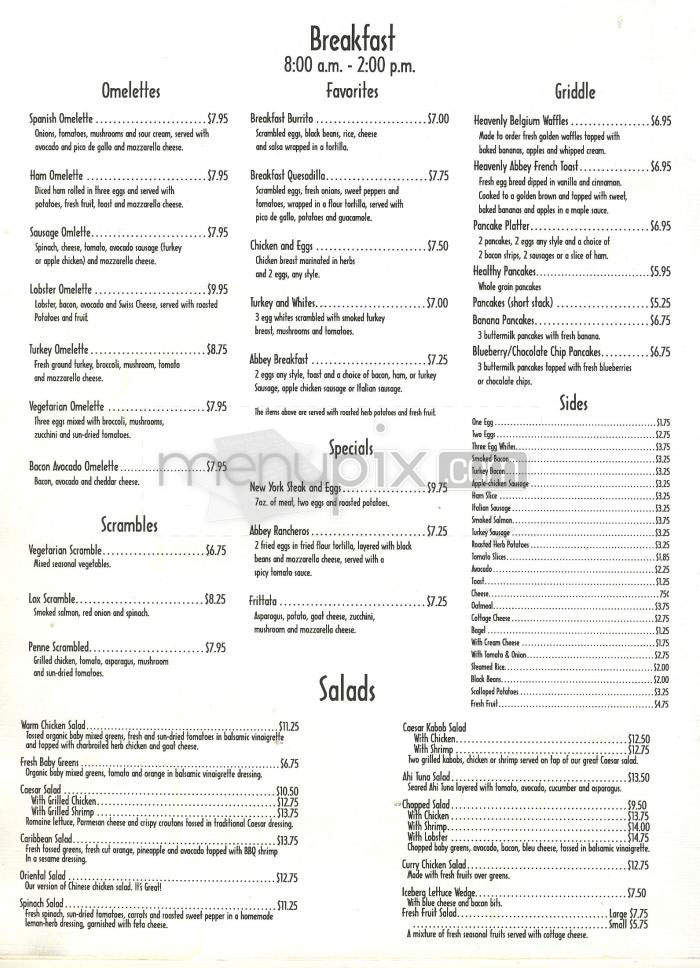 Abbey - West Hollywood, CA menu_pic