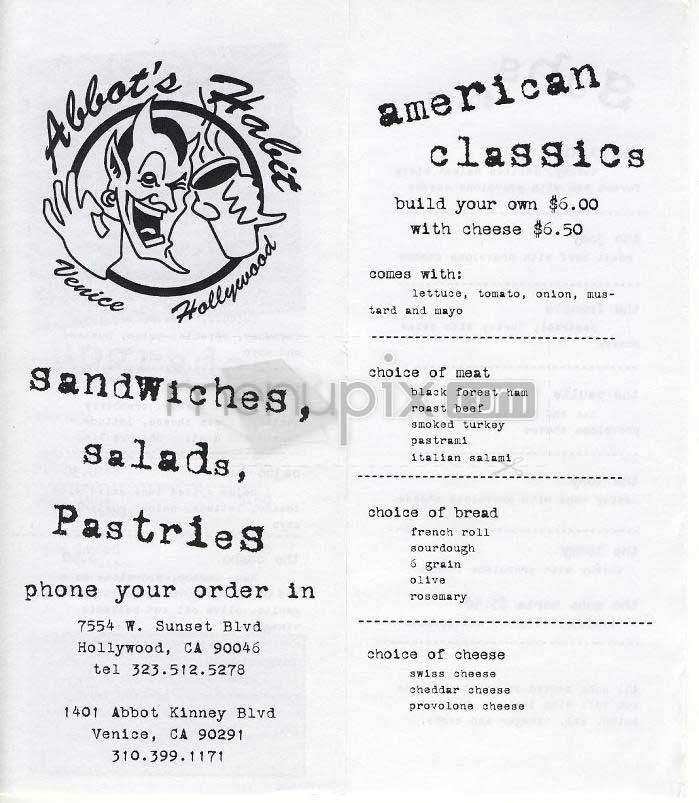 Abbott's Habit - West Hollywood, CA menu_pic