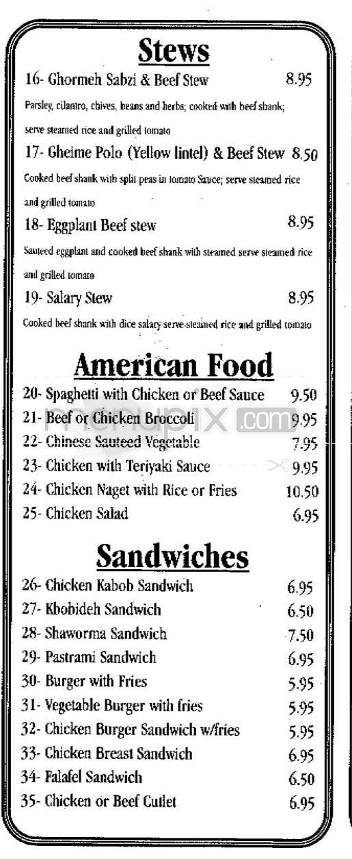 Afshan - Los Angeles, CA menu_pic
