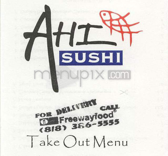 Ahi Sushi - Studio City, CA menu_pic