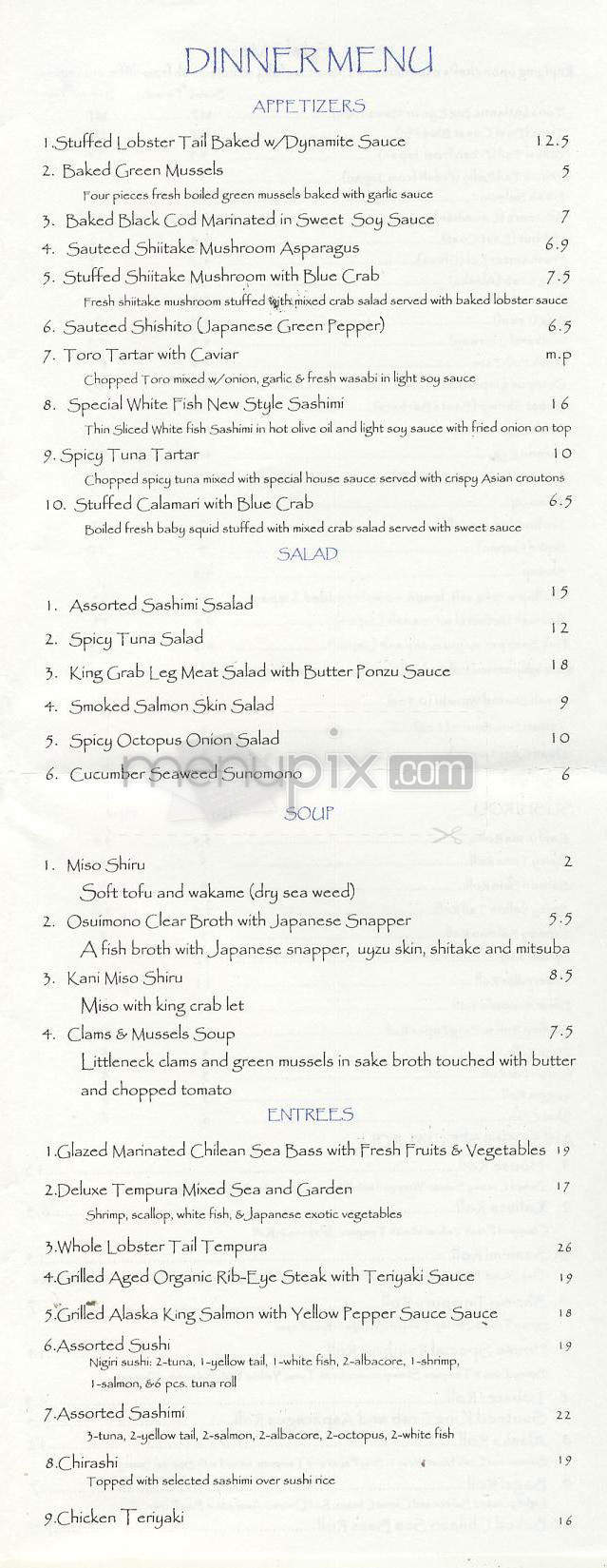 Ahi Sushi - Studio City, CA menu_pic