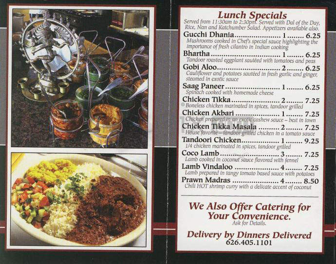 Akbar Cuisine Of India - Pasadena, CA menu_pic