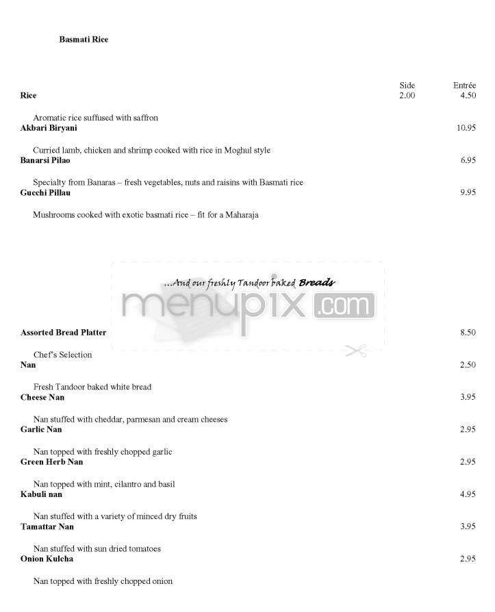 Akbar - Marina Del Rey, CA menu_pic