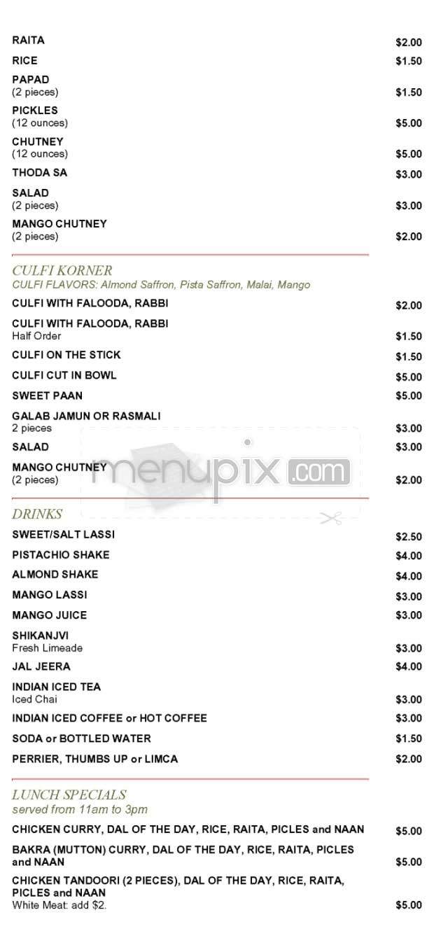Ambala Dhaba - Los Angeles, CA menu_pic