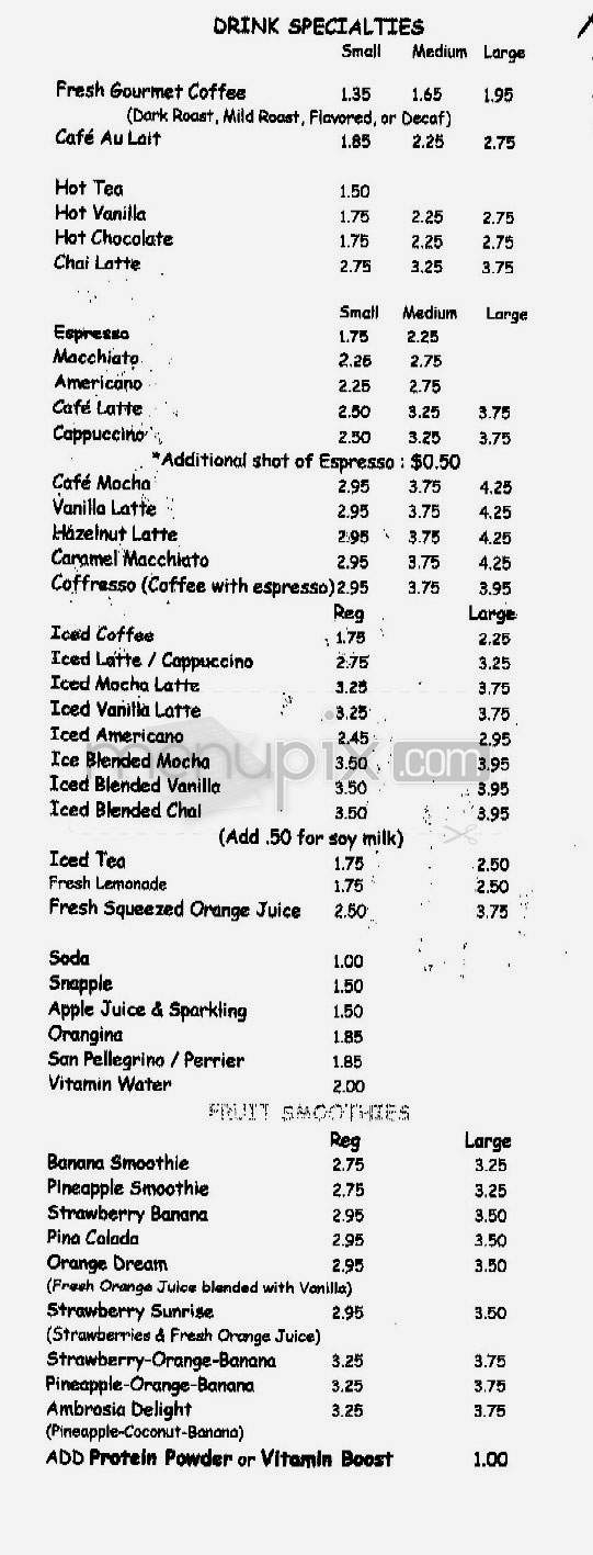 Ambrosia Cafe - West Hollywood, CA menu_pic