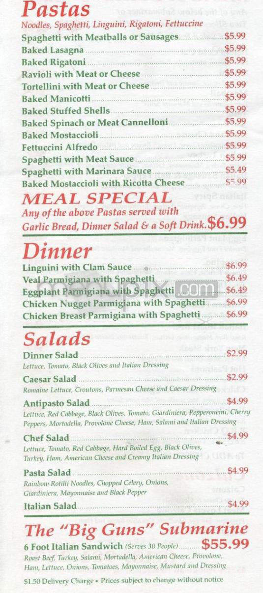 Ameci Pizza & Pasta - Burbank, CA menu_pic