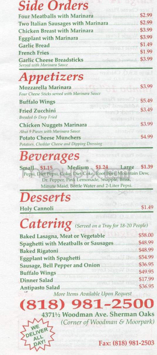 Ameci Pizza & Pasta - Burbank, CA menu_pic