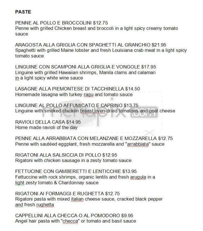 Amici Trattoria - West Hollywood, CA menu_pic