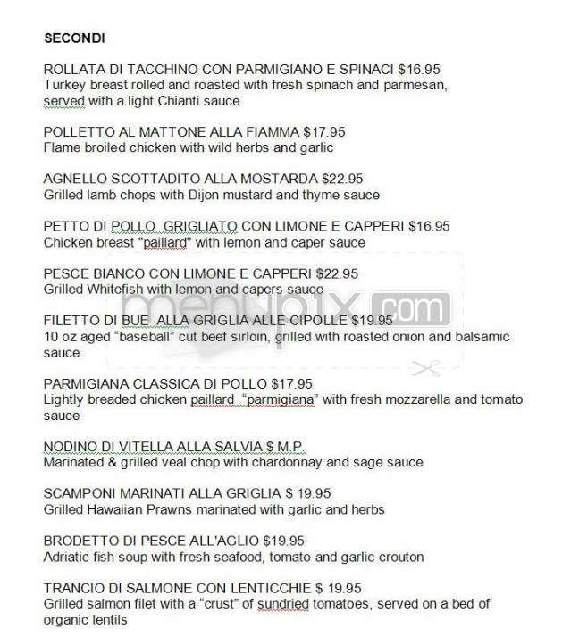 Amici Trattoria - West Hollywood, CA menu_pic