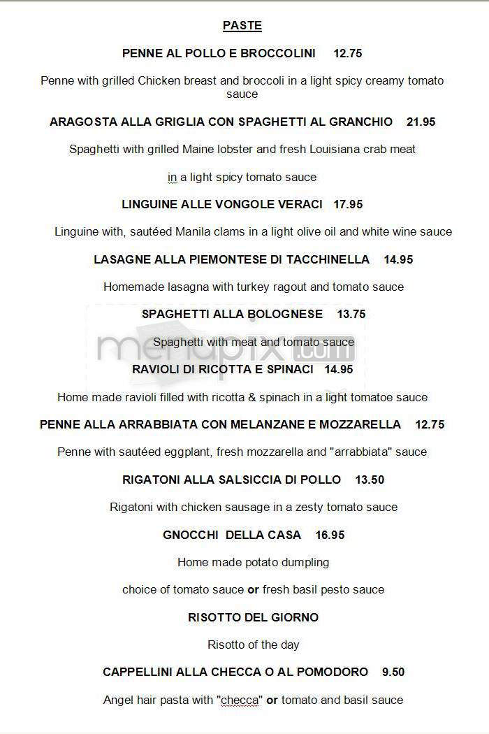 Amici Trattoria - Santa Monica, CA menu_pic