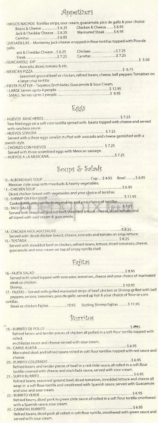 Amigo's Restaurant - Pasadena, CA menu_pic