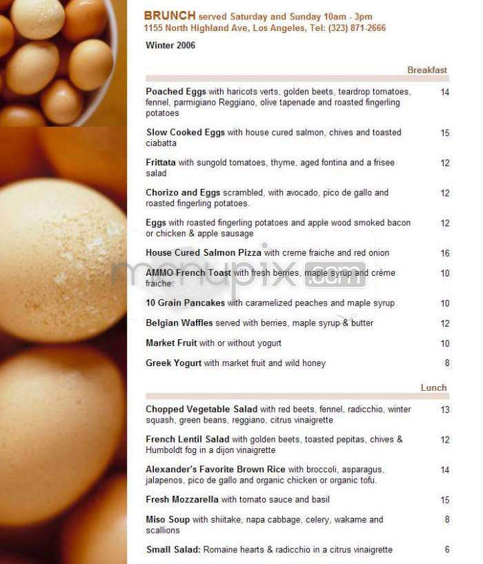 AMMO - Los Angeles, CA menu_pic