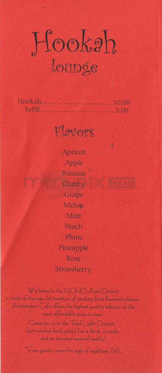 Amsterdam Cafe - North Hollywood, CA menu_pic