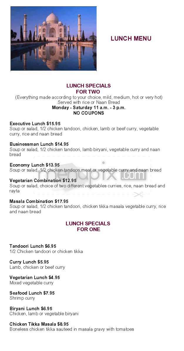 Anarkali Indian Restaurant - Los Angeles, CA menu_pic