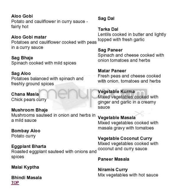 Anarkali Indian Restaurant - Los Angeles, CA menu_pic