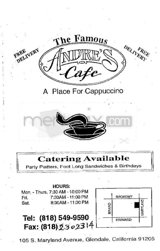 Andre's Cafe - Glendale, CA menu_pic