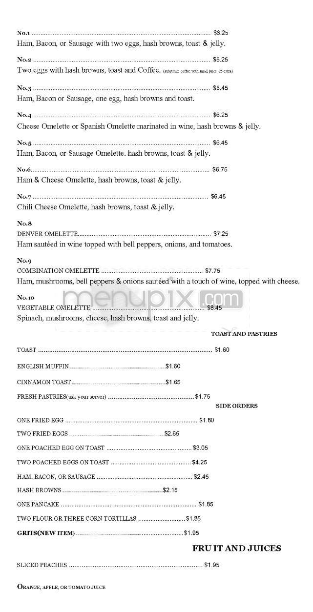Andy's Coffee Shop - Pasadena, CA menu_pic