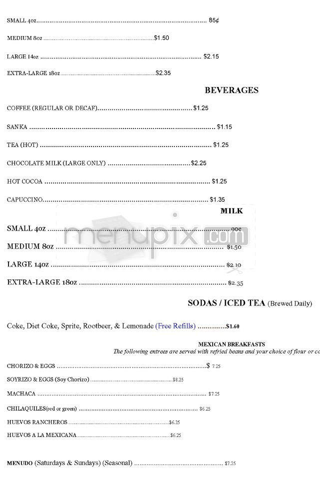 Andy's Coffee Shop - Pasadena, CA menu_pic