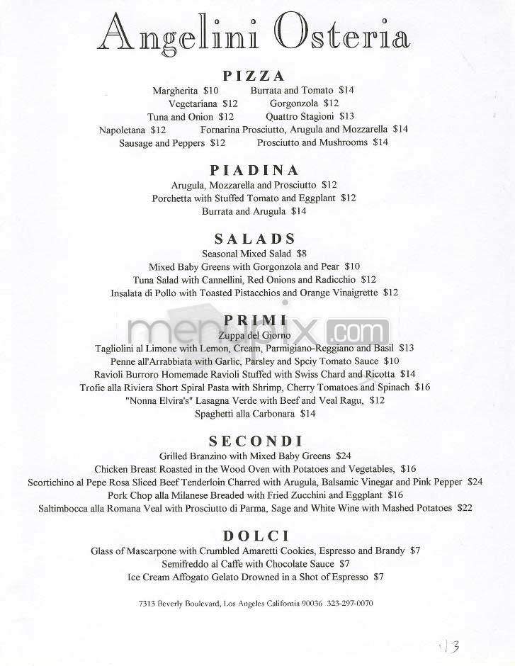 Angelini Osteria - Los Angeles, CA menu_pic
