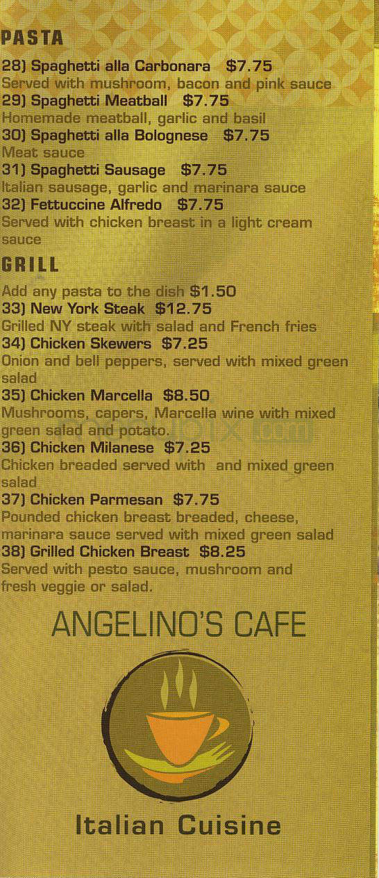 Angelina's Cafe - Los Angeles, CA menu_pic