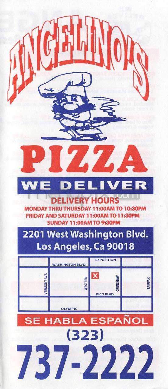 Angelino's Pizza - Los Angeles, CA menu_pic