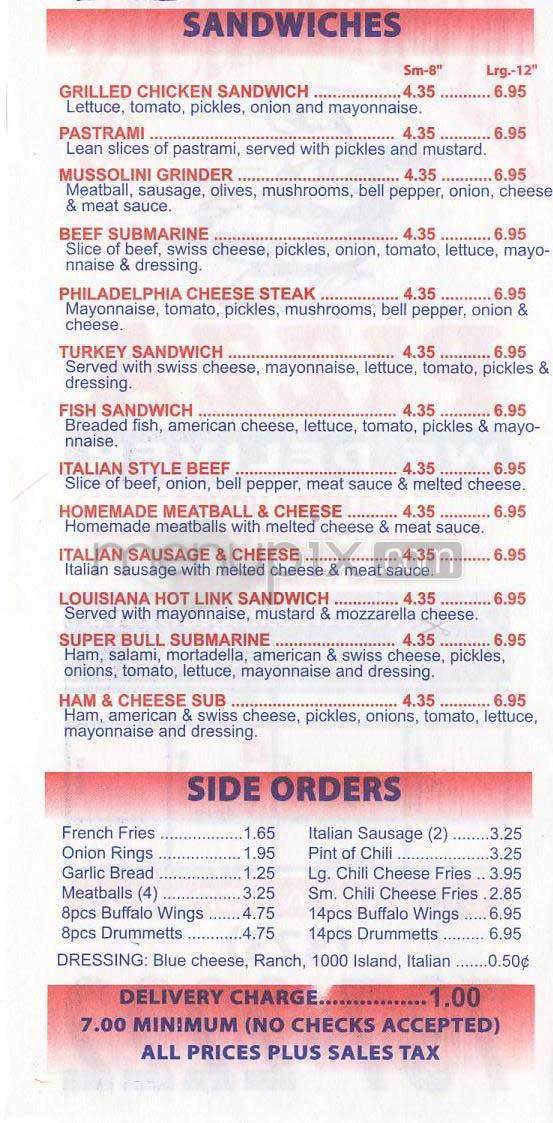 Angelino's Pizza - Los Angeles, CA menu_pic