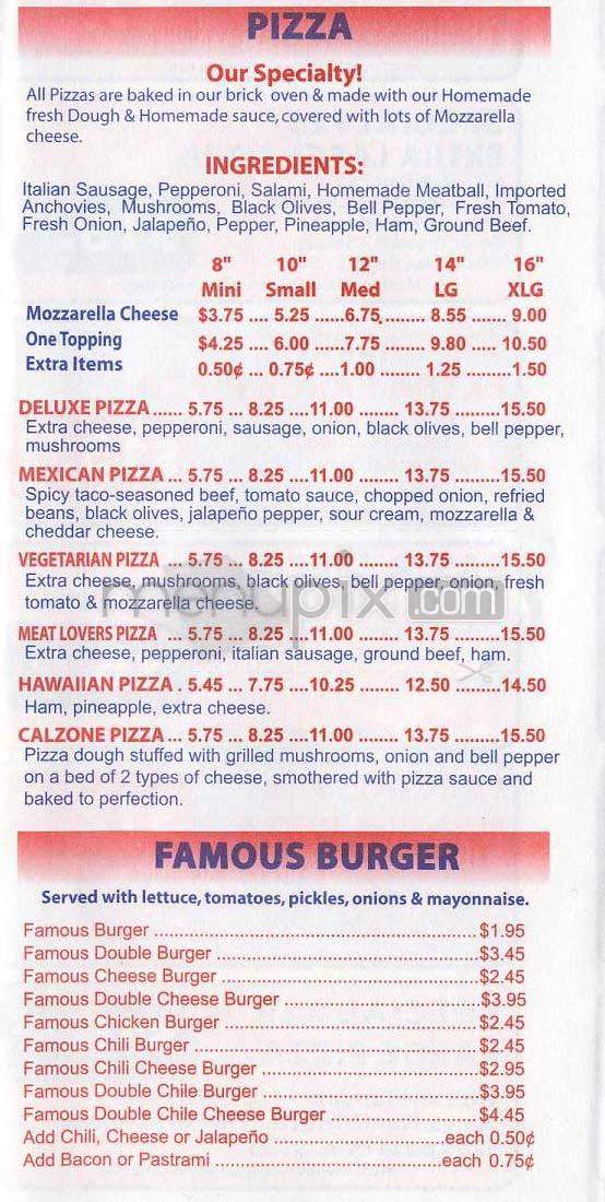 Angelino's Pizza - Los Angeles, CA menu_pic
