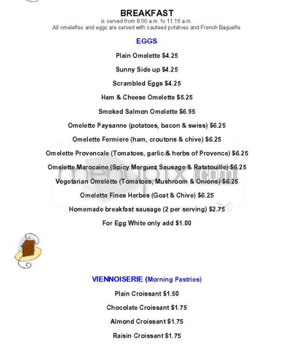 Angelique Cafe - Los Angeles, CA menu_pic