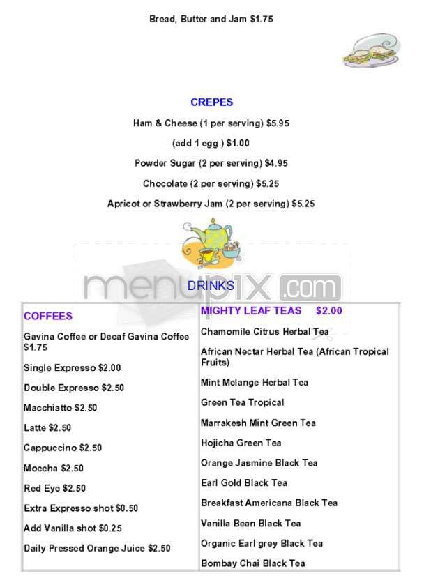 Angelique Cafe - Los Angeles, CA menu_pic