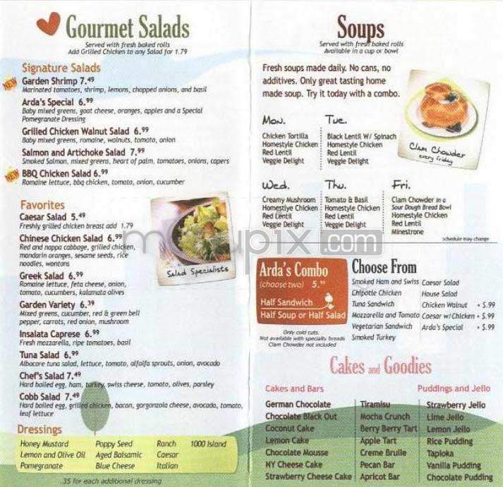 Arda's Cafe - Los Angeles, CA menu_pic