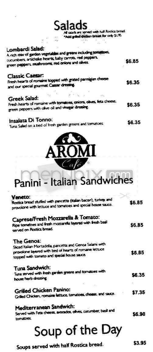 Aromi Cafe - Sherman Oaks, CA menu_pic