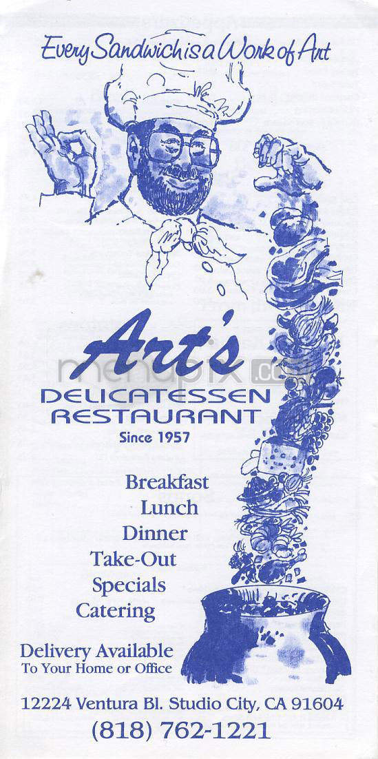Art's Delicatessen & Restaurant - Studio City, CA menu_pic