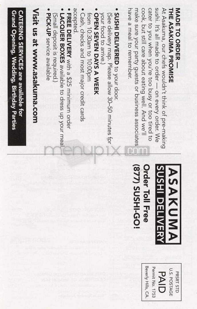 Asakuma - Beverly Hills, CA menu_pic