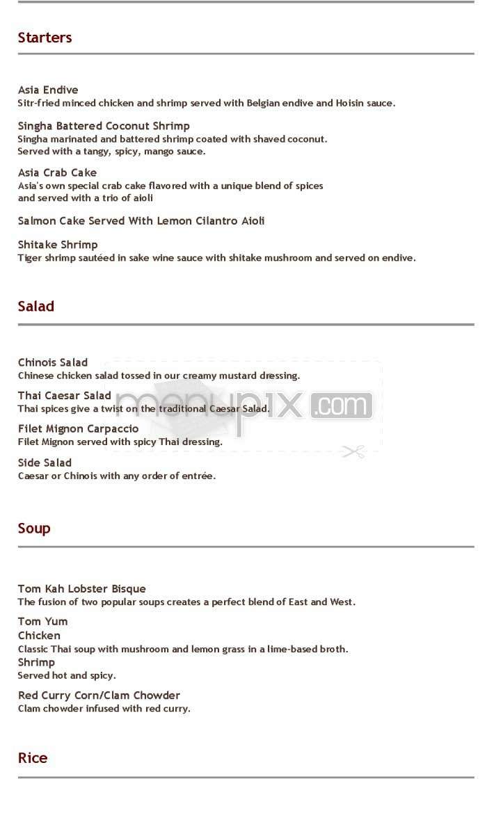 Asia - Los Angeles, CA menu_pic