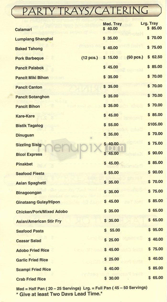 Asian Noodles - Glendale, CA menu_pic