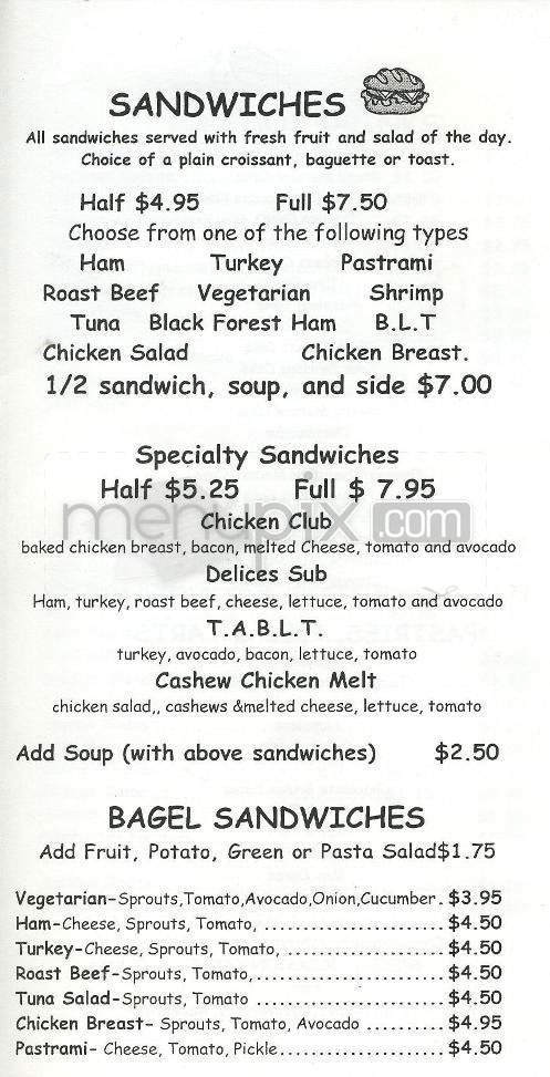 Aux Delices French Bakery - Pasadena, CA menu_pic