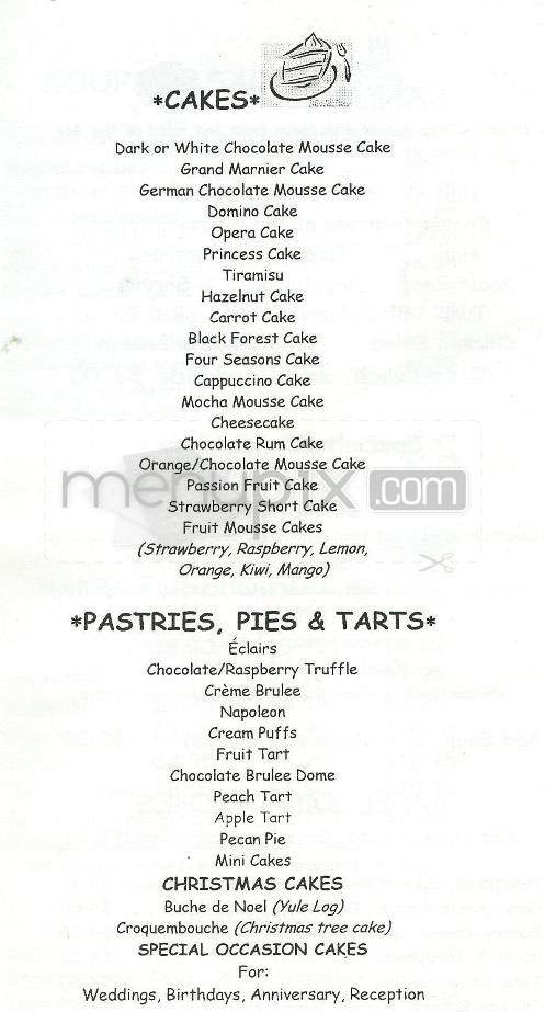 Aux Delices French Bakery - Pasadena, CA menu_pic