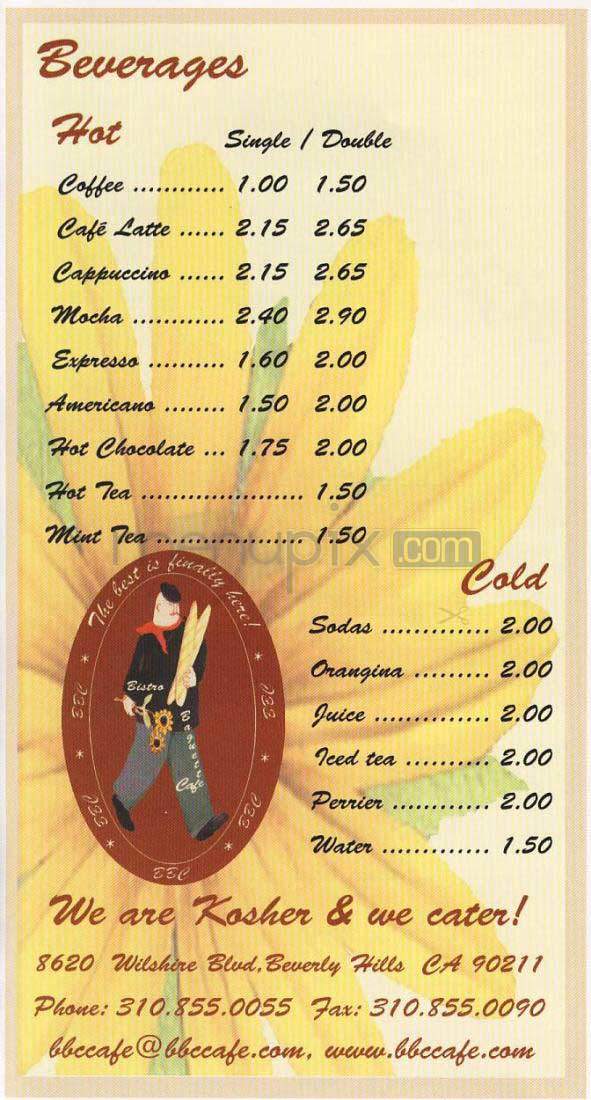BBC Cafe - Beverly Hills, CA menu_pic