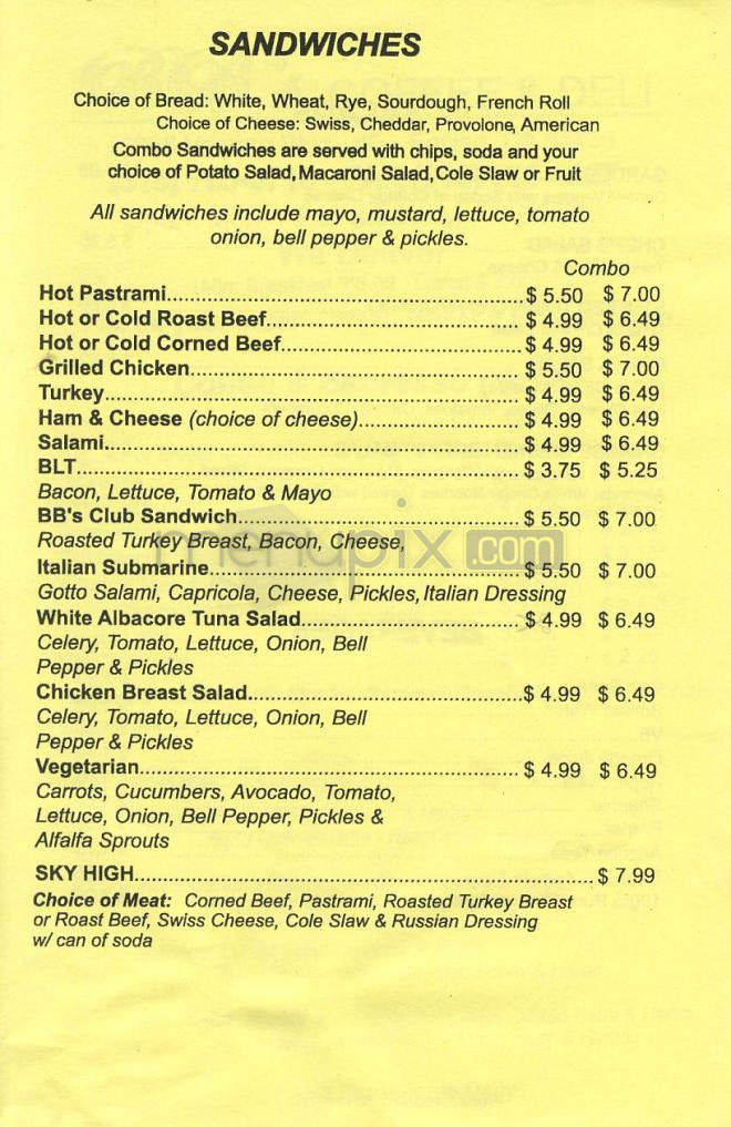 BB's Coffee & Deli - Encino, CA menu_pic