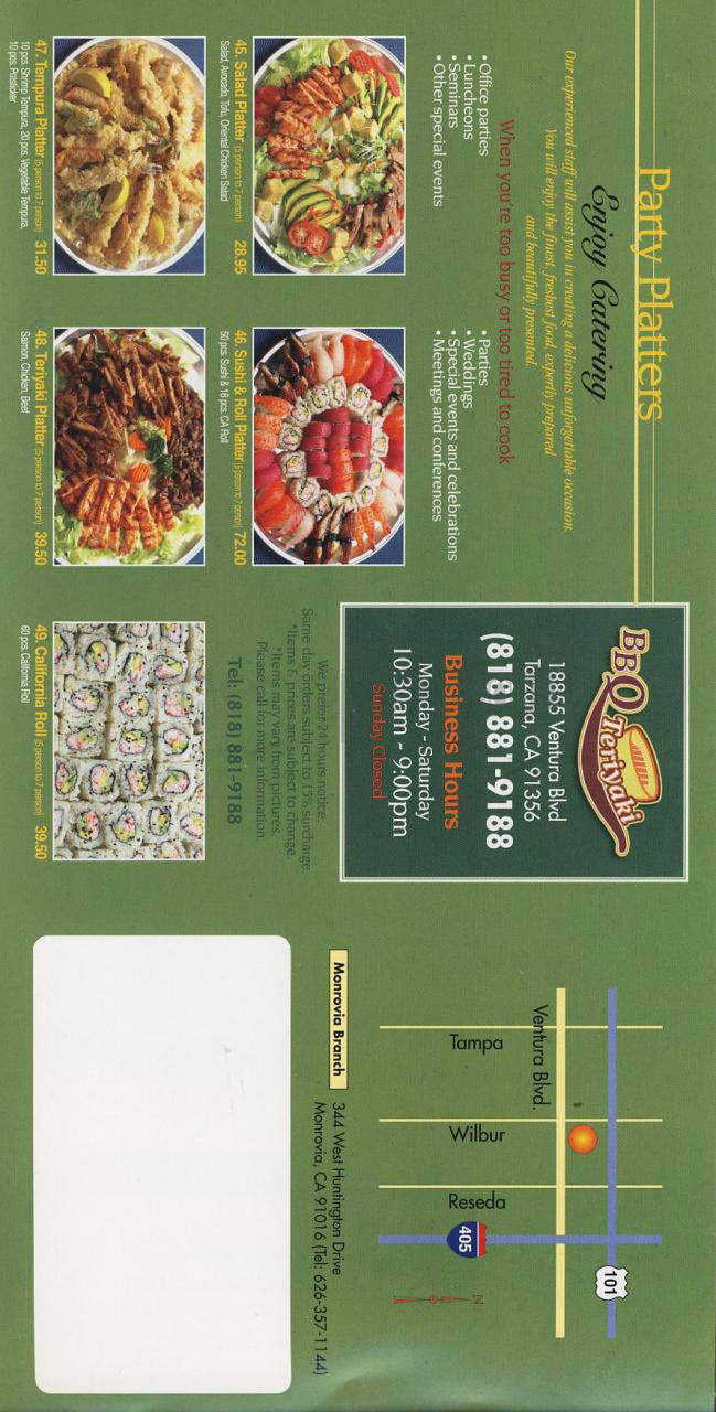 BBQ Teriyaki - Tarzana, CA menu_pic