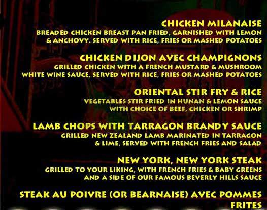 Backstage Cafe - Beverly Hills, CA menu_pic
