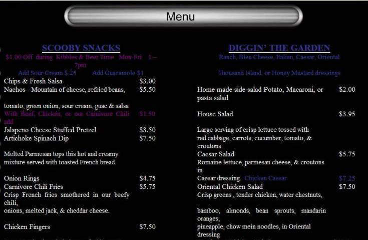 Bad Dog Ale House - El Segundo, CA menu_pic