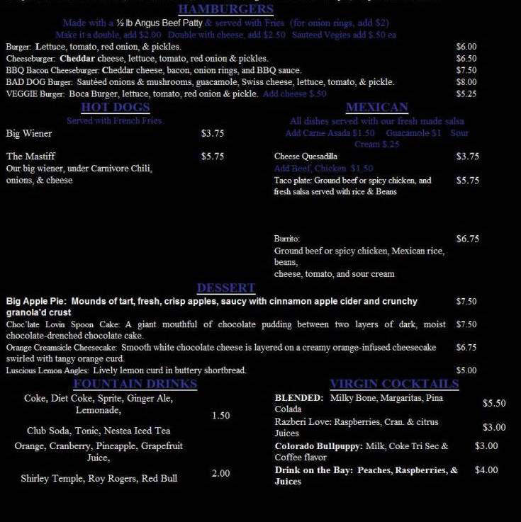 Bad Dog Ale House - El Segundo, CA menu_pic