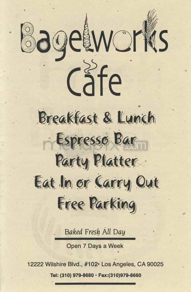 Bagelworks Cafe - Los Angeles, CA menu_pic