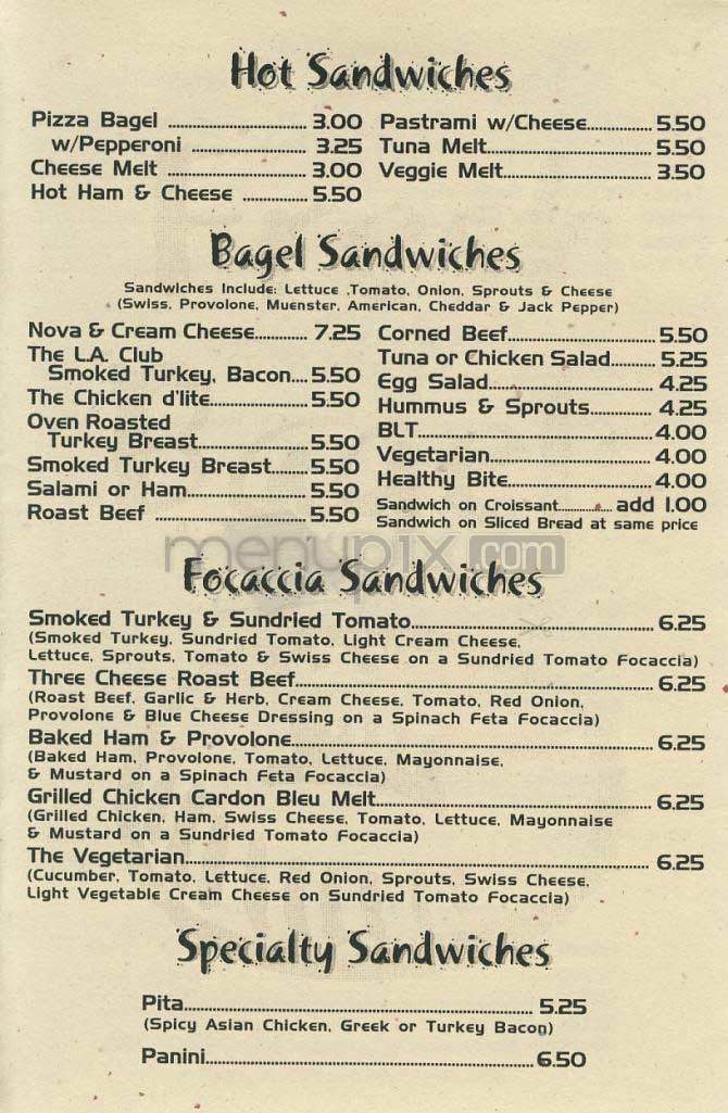 Bagelworks Cafe - Los Angeles, CA menu_pic