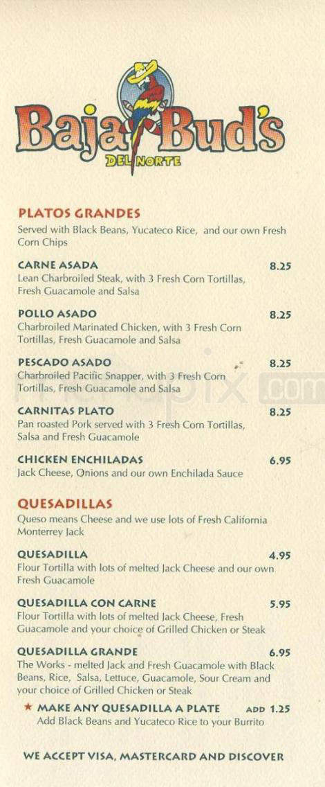 Baja Bud's - Los Angeles, CA menu_pic